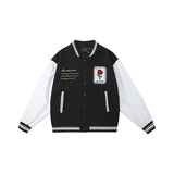 Green Varsity Jacket Autumn and Winter Flocking Embroidered Baseball Uniform Jacket Men and Women Street Stitching Jacket