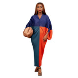 Nina Parker Graffiti Dress Batwing Sleeve Pleated Dress Reverse
