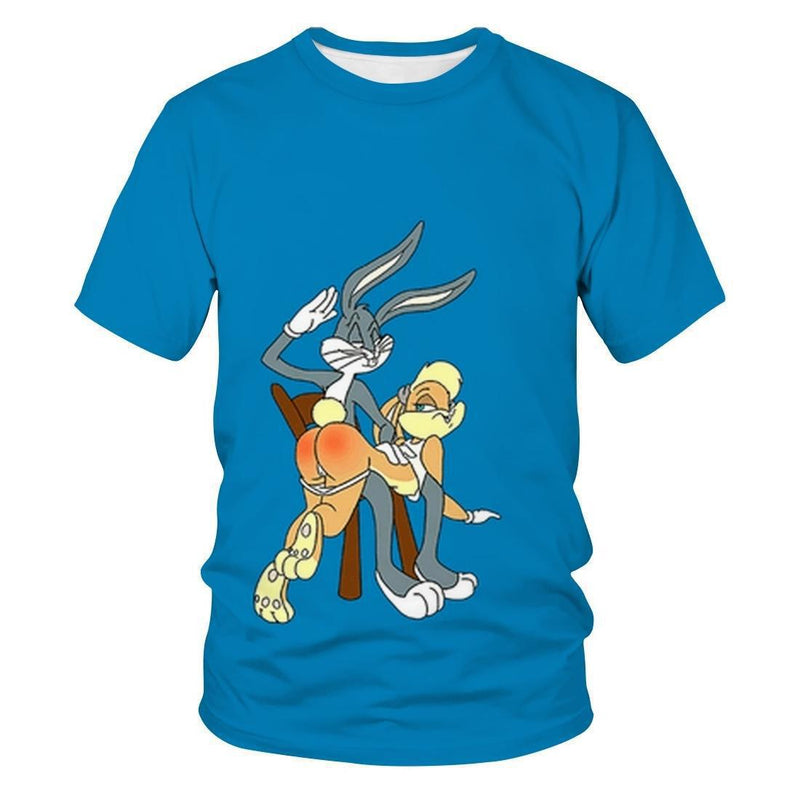 Bugs Bunny Shirt Printed T-shirt Summer Casual Men's Short Sleeve