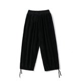 Man Fall Outfits Cargo Pants Street Straight Corduroy Casual Pants Loose Elastic Solid Color Simple Overalls Trousers