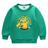 Children Pokemon Pikachu Hoodie Brushed Hoody Double Layer Thickened