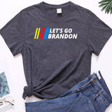 Let's Go Brandon T Shirt Letter Print Short-Sleeve T-shirt for Women