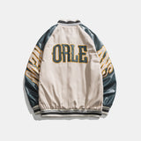 Vintage Letterman Jacket Autumn Letter Multicolor Printing Jacket