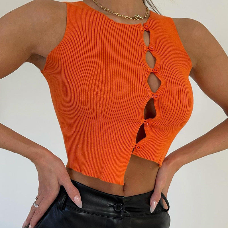 Music Festivals Rave Outfits Girls Tops Winter Women's Clothing Fashion Slim Vest