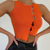 Music Festivals Rave Outfits Girls Tops Winter Women's Clothing Fashion Slim Vest