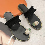 Women Open Toe Sandals Flats Pineapple Fruit Sandals Flat Fashion Large Size Shoes