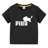 Children Pokemon Pikachu T Shirt Cartoon Short Sleeve T-shirt Cotton Leisure Sports
