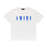 Amiri T Shirt Gradient Letter Flower Casual Hip Hop Short Sleeve T-shirt