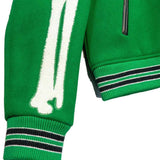 Bone Varsity Jacket Embroidered Bone Print Casual Jacket Coat