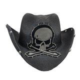 Cowgirl Hats Skull Cowboy Hat Sun-Proof Straw Hat Rivet Men's and Women's Holiday Hat