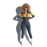 Autumn Jumpsuit Tight Jumpsuit Long Sleeve Pants Casual Multicolor