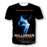 Michael Myers T Shirt Summer Printed round Neck Men's Short Sleeve