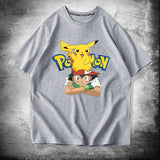 Men and Women Pokemon Pikachu T Shirt Cotton Short Sleeve T-shirt