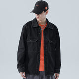 Denim Varsity Jacket Fall Winter Cowboy Jacket Men's Loose Paisley Overalls