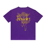 Amiri T Shirt Angel Sketch Printed Casual Hip Hop Short Sleeve T-shirt