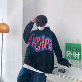 Grafitti Sweatshirts Printed Hooded plus Size Sweater Men's Coat