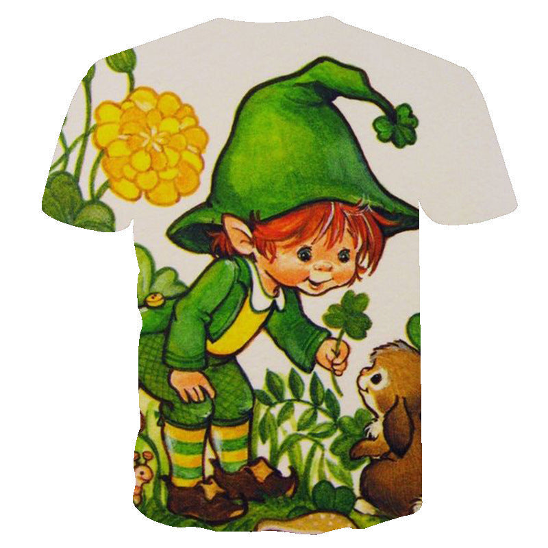 Saint Patrick's Day Closing 3D Printed T-shirt Casual Short-Sleeved Top