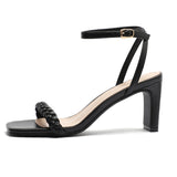 Nude Strappy Block Heels Sandals