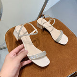 Nude Block Heel Peep Toe Sandals