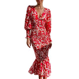 Emery Rose Dresses Autumn Printing Maxi Dress