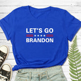 Let'S Go Brandon T Shirt Letter Print Short-Sleeve T-Shirt