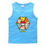 Children Pokemon Pikachu T Shirt Cotton Leisure Sports Sweat-Absorbent