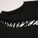 Nina Parker Black Dress plus Size Side Hollow Short Sleeve Dress