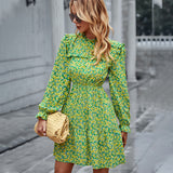 Emery Rose Dresses Printed Dress Autumn and Winter Long Sleeve Skirt