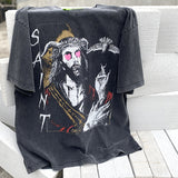 Saint Michael T Shirt Love Satan Limited Vintage Distressed Short Sleeve T-shirt