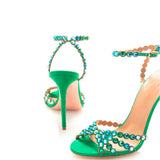 Nude Block Heel Peep Toe Stiletto Sandals