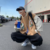 Brown Varsity Jacket Autumn Men's Baseball Uniforms Loose Embroidery Men's Clothing Coat Jacket