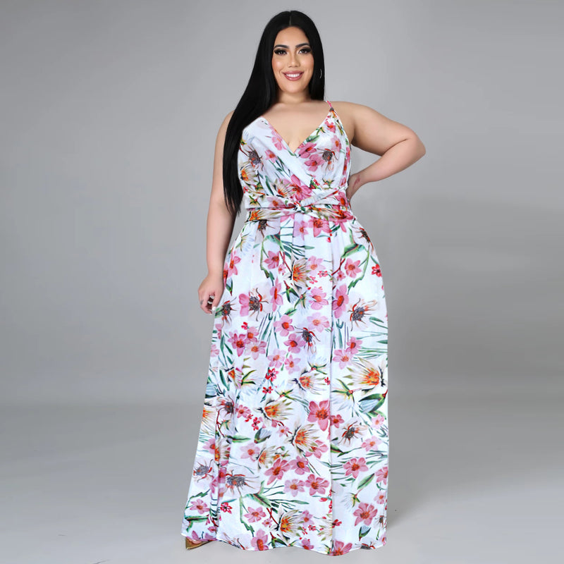 Nina Parker plus Size Dresses Sexy Strap Beach Chiffon Dress