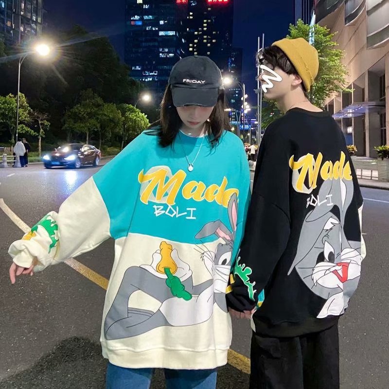 Men Sweatshirts Sweater Men's Loose Cartoon Coat Trendy