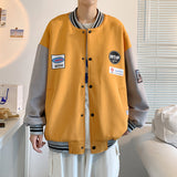 Yellow Varsity Jacket Jacket Men's Autumn Loose High Street Sports Baseball Uniform Men