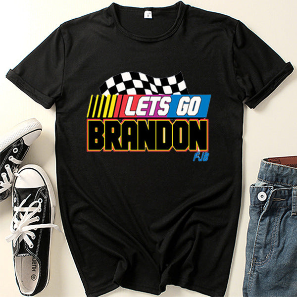 Let'S Go Brandon T Shirt English Letter Short Sleeve T-Shirt