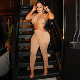 Autumn Sexy Lace-Up Sleeveless Midriff-Baring Short Vest Pants Casual Suit For Women