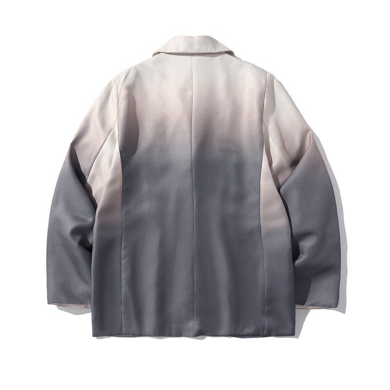 Men's Casual Suit Man Blzer Gradient Tie-Dye Casual Suit Jacket Men's Loose Lapels Single-Breasted Suit Jacket