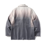 Men's Casual Suit Man Blzer Gradient Tie-Dye Casual Suit Jacket Men's Loose Lapels Single-Breasted Suit Jacket