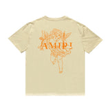 Amiri T Shirt Angel Sketch Printed Casual Hip Hop Short Sleeve T-shirt