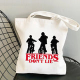 Stranger Things Hellfire Club Handbag Stranger Things Printed Canvas Bag Personalized Creative One Shoulder Student Shopping Bag