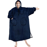 Hoodies Blankets Autumn and Winter Solid Color Plaid Lazy Blanket Hooded Multi-Pocket Casual