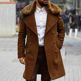 Blade Runner Jacket Men's Fur Collar Long Sleeve Coat Trench Coat
