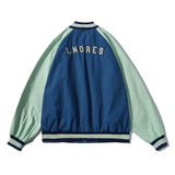 Baby Blue Varsity Jacket Multi-Color Coat Men's Retro Loose Casual Baseball Uniform