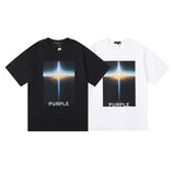 Purple Brand T Shirts Cloud Sea Sunrise Printed Men's and Women's Loose Casual Short-Sleeved T-shirt
