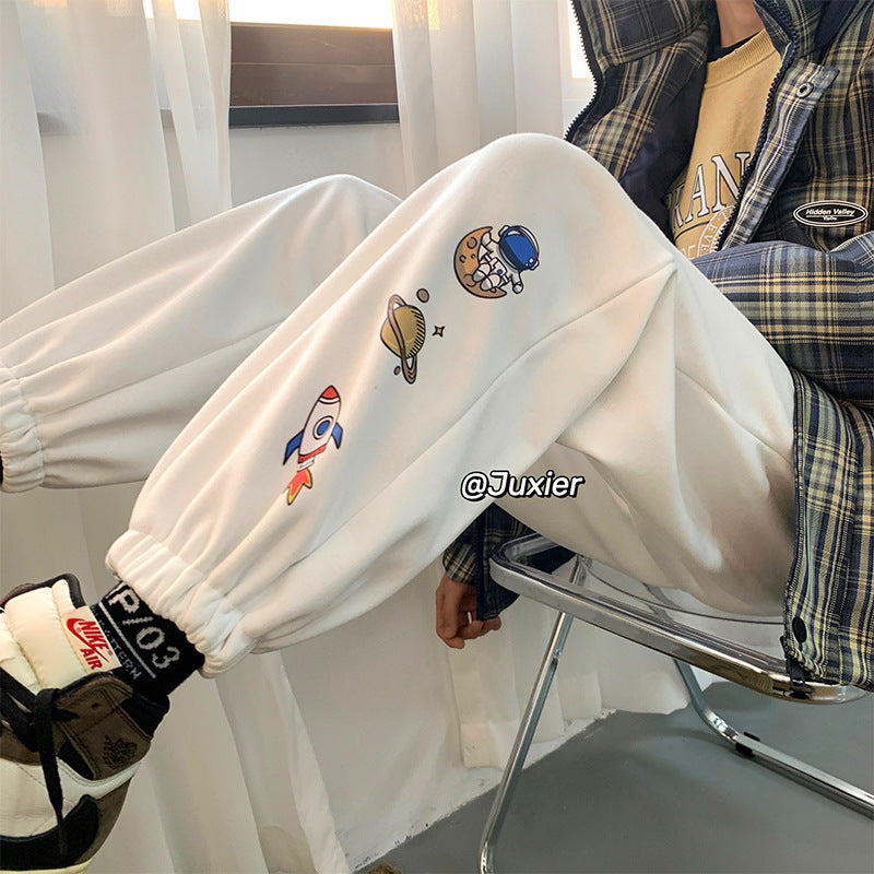 Men Pants Autumn and Winter Men's Loose Sports and Leisure Ankle-Tied