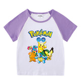 Children Pokemon Pikachu T Shirt Short Sleeve T-shirt Cotton Leisure Sports