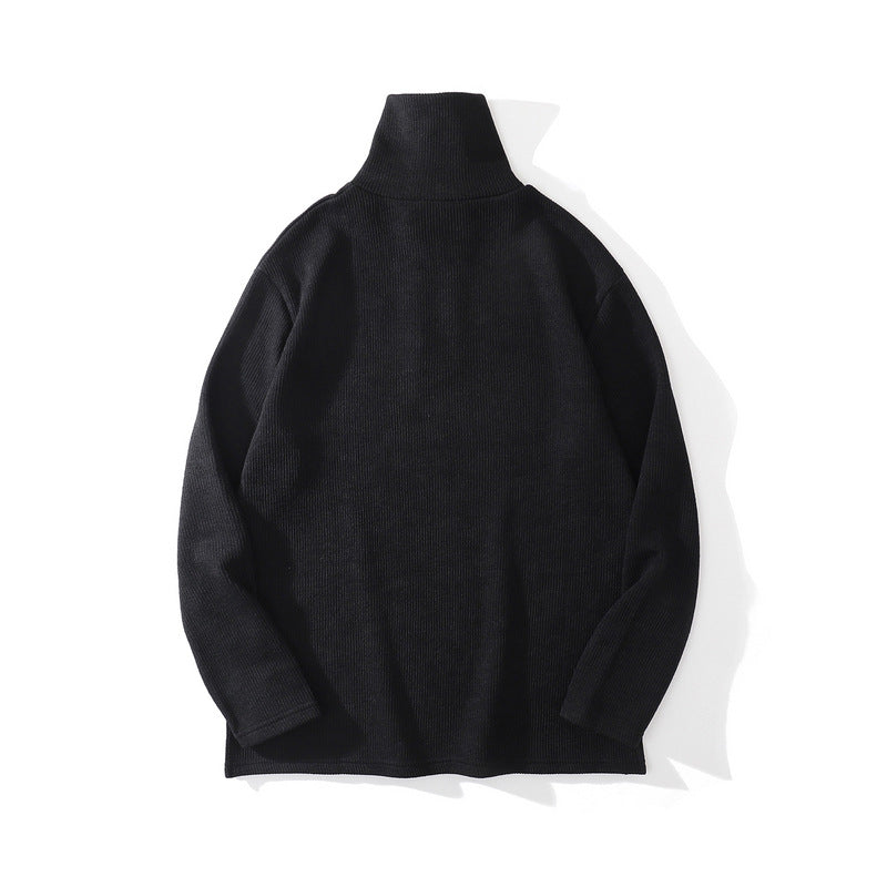 Men's Fall Outfits Solid Color Knitted Sweater Men's and Women's Couple Base Coat