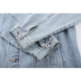 Men Denim Coat Jean Jackets Solid Color Washed Denim Jacket Men's Loose Lapels Tooling Jacket Denim Coat