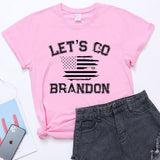 Let's Go Brandon T Shirt Letter Print Short-Sleeve T-shirt for Women