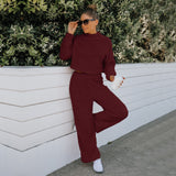 Women Fall Outfits Autumn and Winter Double-Sided Velvet Top Suit Home Wear Trousers Two-Piece Set